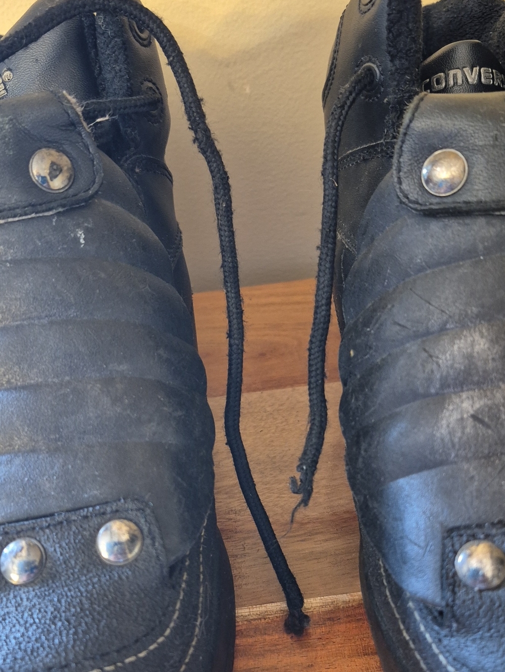 Converse Womens' Black Leather Steel Toe Non-Slip Safety Shoes - Sz. 9 - Picture 7 of 8